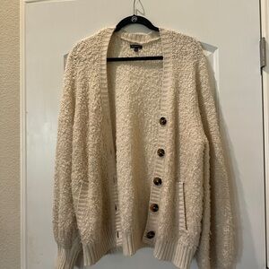 Who What Wear Cream Textured Cardigan